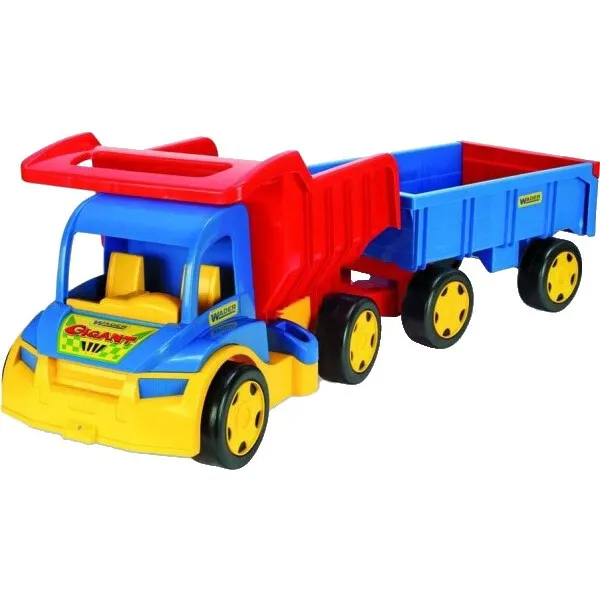 foto базовий ігровий транспорт для малюка wader вантажівка "гігант" + іграшка візок (65100)