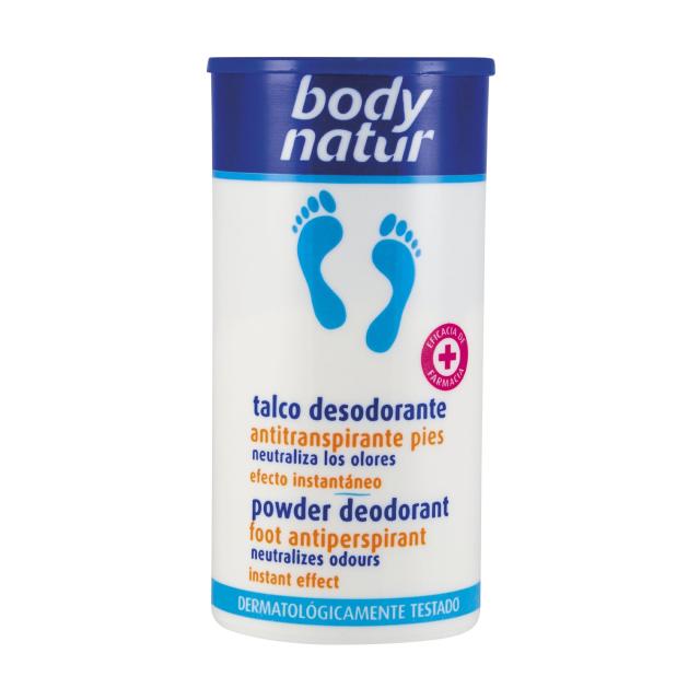 foto дезодоруюча пудра-антиперспірант для ніг body natur powder deodorant, 75 мл
