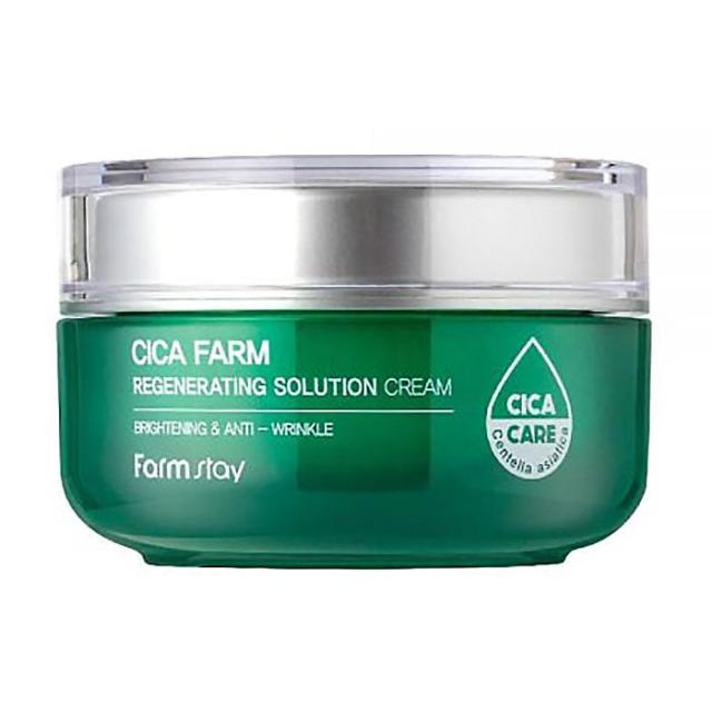 foto крем для обличчя farmstay cica farm regenerating solution cream з центелою, 50 мл
