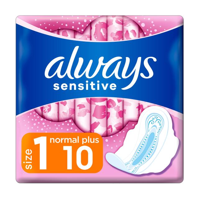 foto гігієнічні прокладки для критичних днів always ultra sensitive normal plus, розмір 1, 10 шт