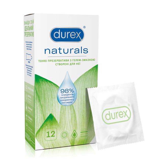 foto презервативи durex naturals тонкі з гелем-змазкою, 12 шт