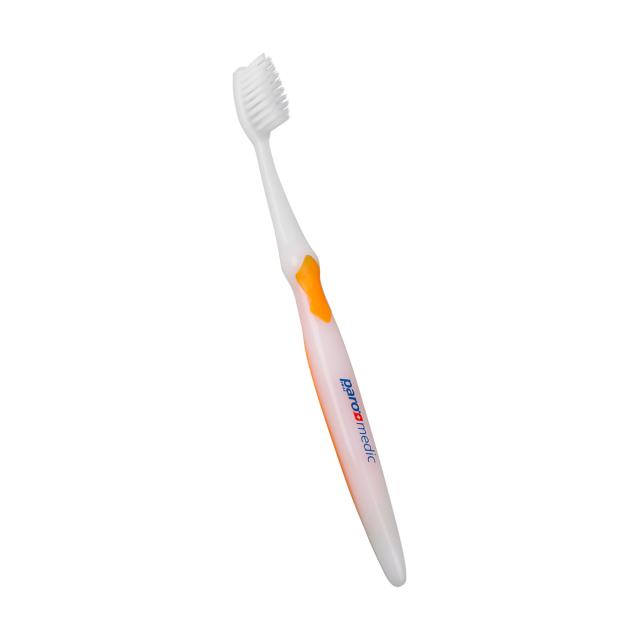 foto зубна щітка paro swiss medic з конічними щетинками, помаранчева, 1 шт