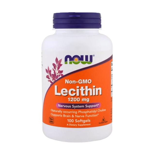 foto харчова добавка в желатинових капсулах now foods lecithin лецитин 1200 мг, 100 шт