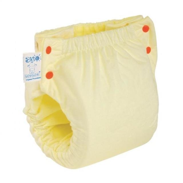 foto підгузник трикотажний еко пупс easy size premium з вкладишем abso maxi, жовтий, розмір 5-9 (50-74)