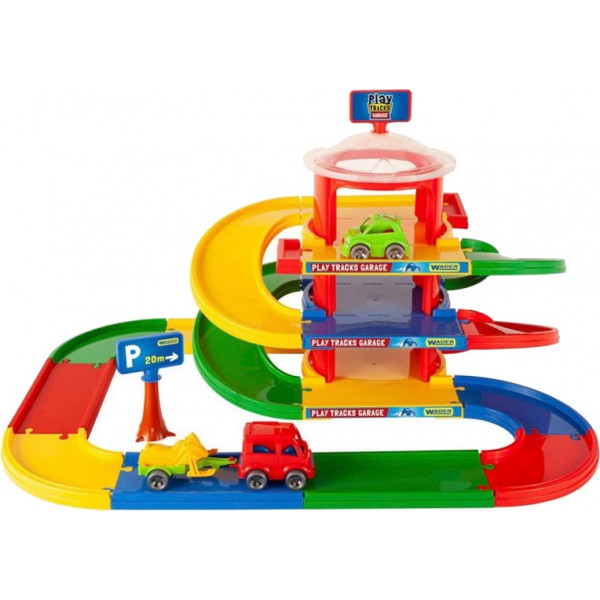 foto ігровий набір для малюка wader "play tracks garage" гараж 3 поверхи (53030)