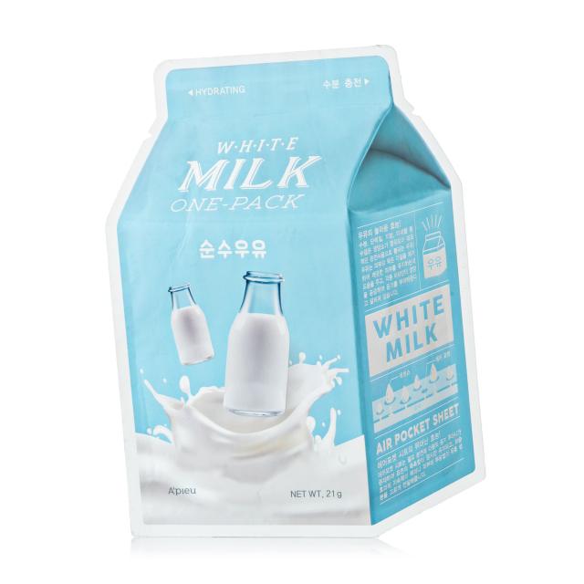 foto тканинна маска для обличчя a'pieu white milk milk one-pack вершки, 21 г