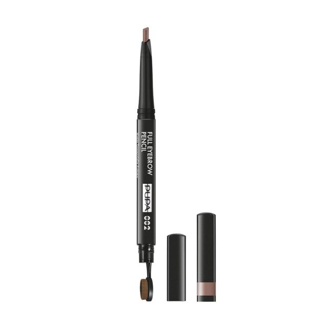 foto автоматичний олівець для брів pupa full eyebrow pencil, 002 brown, 0.2 г