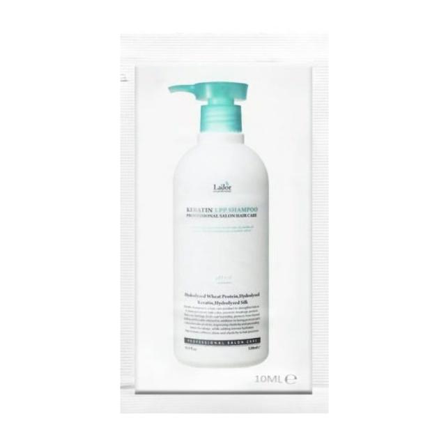 foto кератиновий безсульфатний шампунь для волосся la'dor keratin lpp shampoo ph 6.0, 10 мл