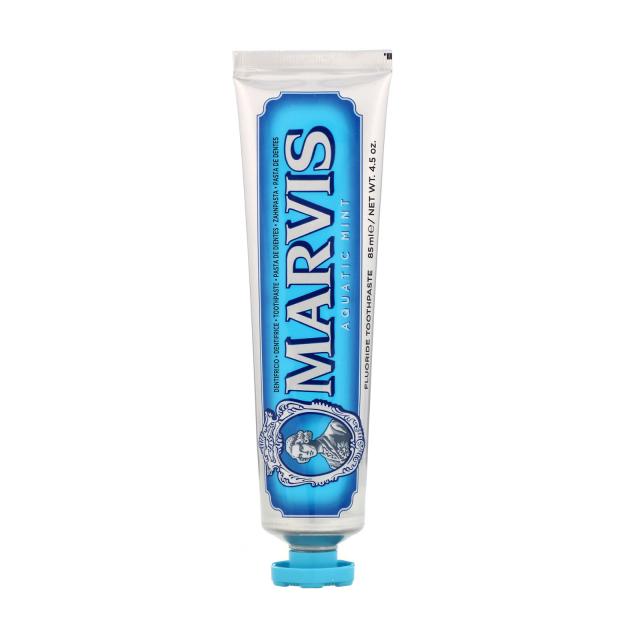foto зубна паста marvis aquatic mint морська м'ята, 85 мл
