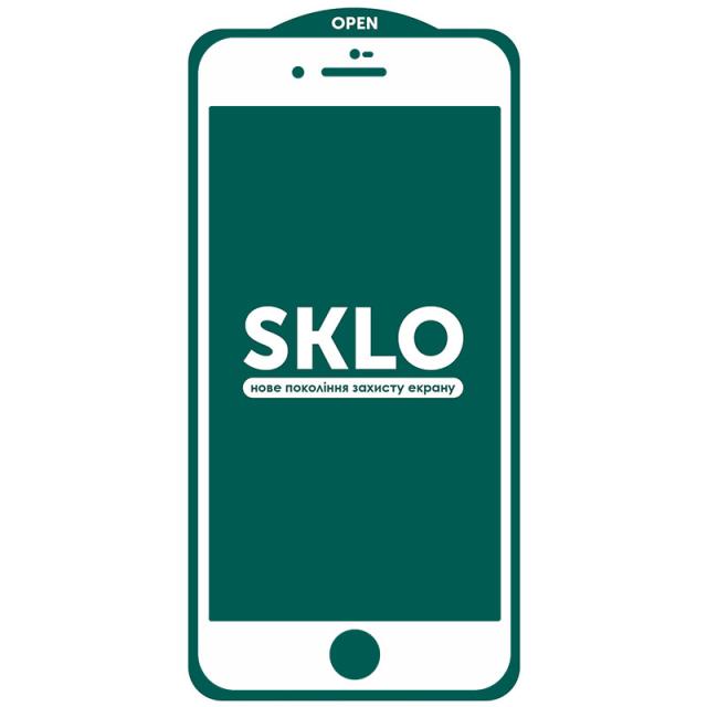 foto захисне скло sklo 5d (full glue) (тех.пак) для iphone 7 plus (5.5'') (білий) 1065357