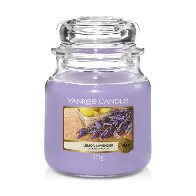 foto ароматична свічка в банці yankee candle lemon lavender, 411 г