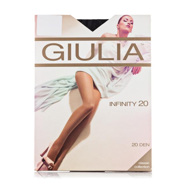 foto колготки жіночі giulia infinity класичні, без шортиків, 20 den, nero, розмір 2