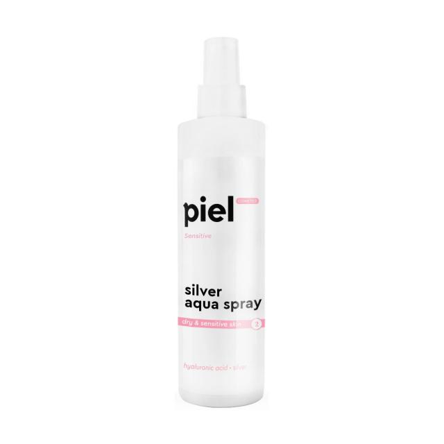 foto зволожувальний спрей для обличчя piel cosmetics sensitive silver aqua spray для сухої та чутливої шкіри, 250 мл