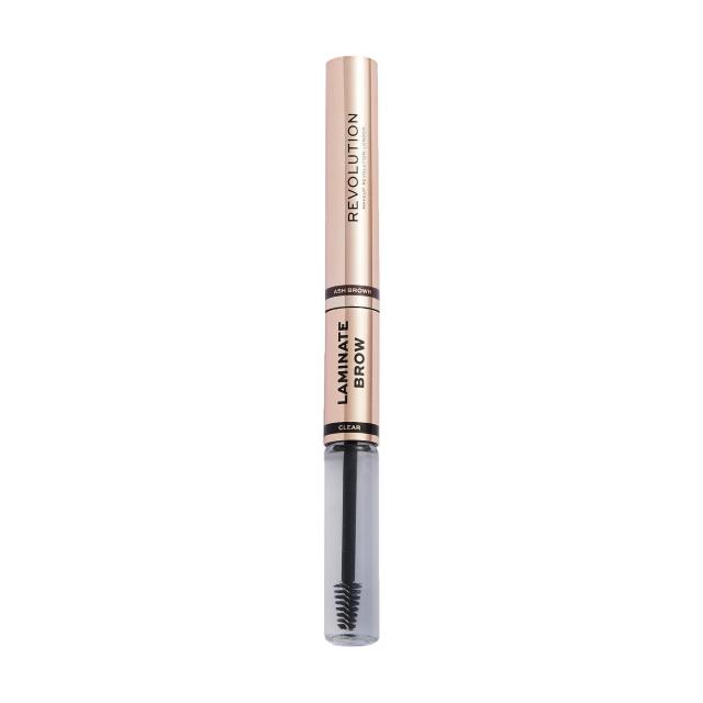 foto олівець-гель для брів 2 в 1 makeup revolution laminate brow, ash brown, 2.1 мл