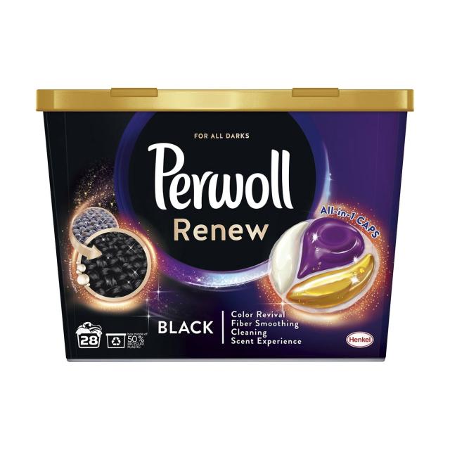 foto капсули для прання perwoll renew black для темних і чорних речей, 28 циклів прання, 28 шт