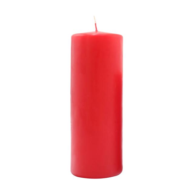 foto циліндрична свічка candlesense decor червона, діаметр 7 см, висота 19 см