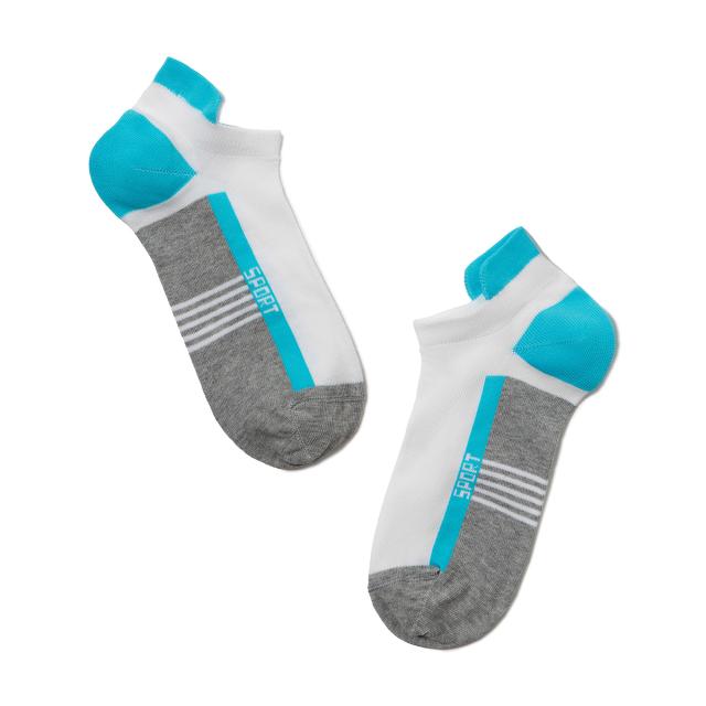 foto шкарпетки жіночі conte elegant active 16с-71сп 083 ультракороткі з язичком, сiро-бiрюзові, розмір 25