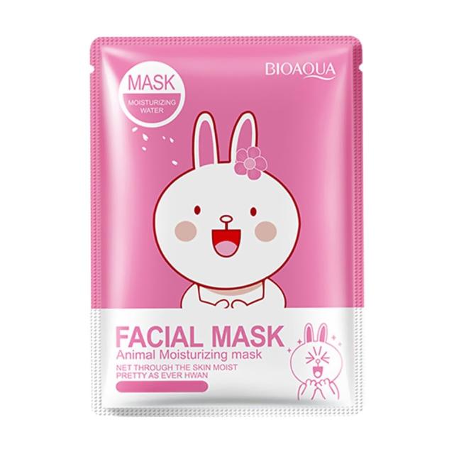 foto тканинна маска для обличчя bioaqua facial mask animal moisturizing with sakura extract and aloe vera зволожувальна, 30 г