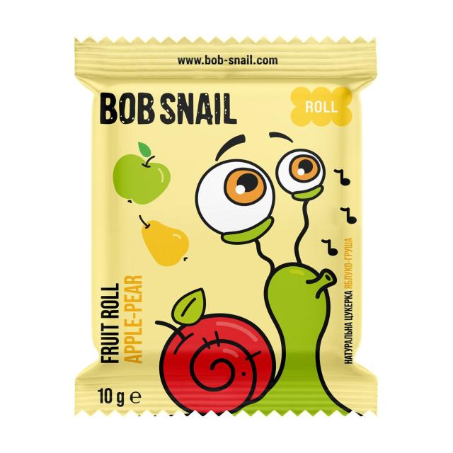 foto натуральна цукерка bob snail яблуко-груша, 10 г