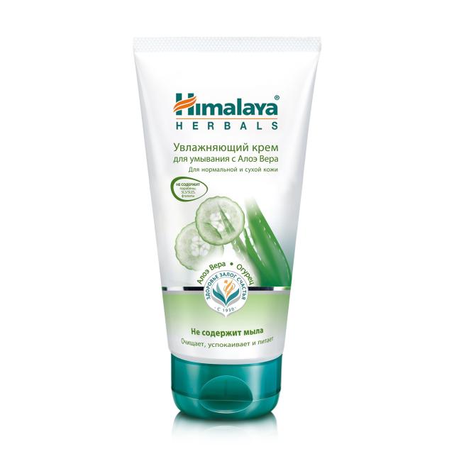 foto крем для вмивання himalaya herbals moisturizing aloe vera face wash зволожувальний, 150 мл