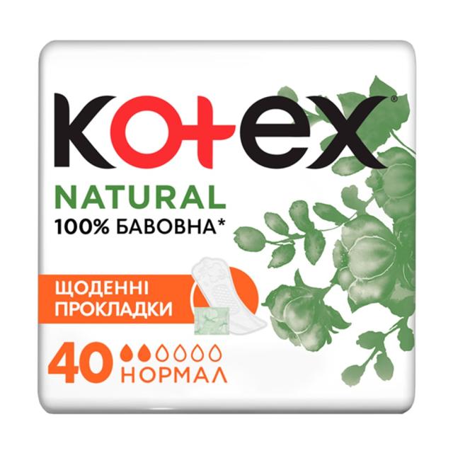 foto щоденні прокладки kotex natural normal, 40 шт