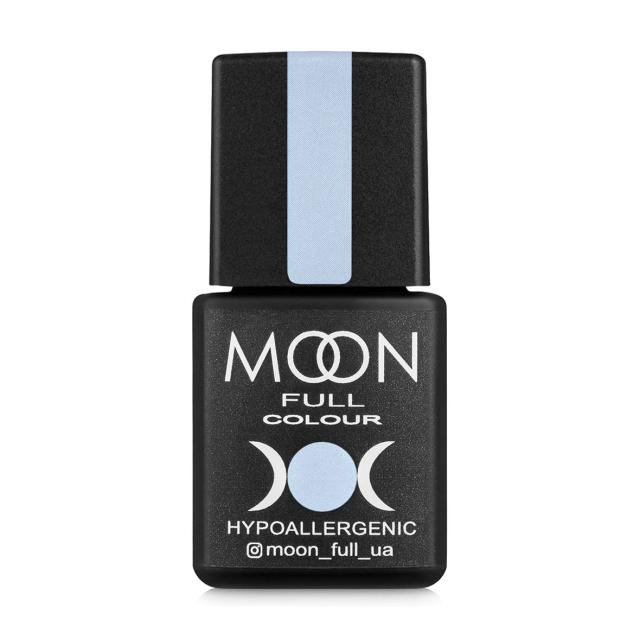 foto гель-лак для нігтів moon full color hypoallergenic barbie color rubber base 02 ніжно-блакитний з дрібним шимером, 8 мл