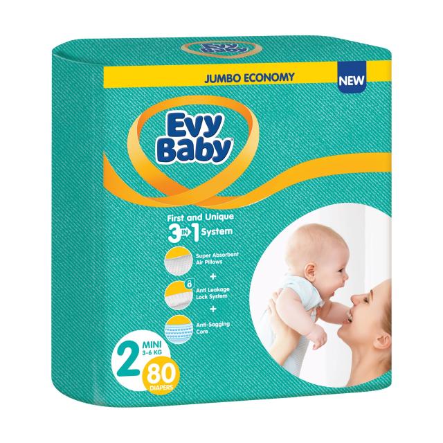 foto підгузки evy baby mini розмір 2 (3-6 кг), 80 шт