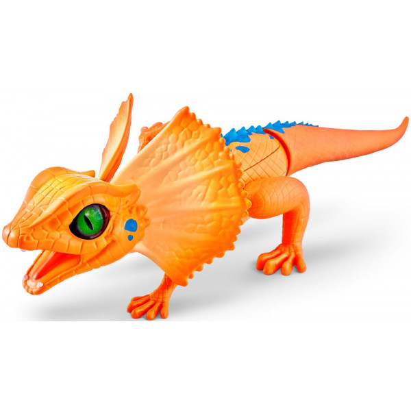 foto інтерактивна іграшка пластикова pets & robo alive помаранчева плащоносна ящірка (7149-2)