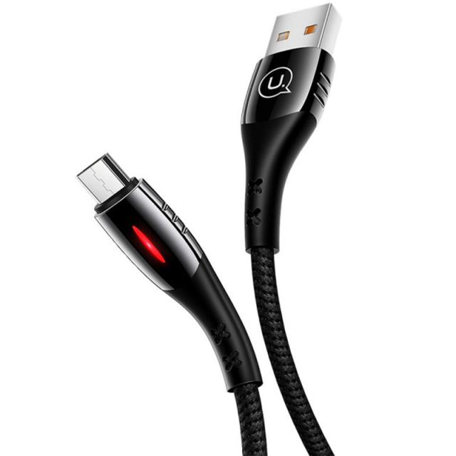 foto дата кабель usams us-sj346 smart power-off micro cable u-tone (1.2m) (чорний) 1213505