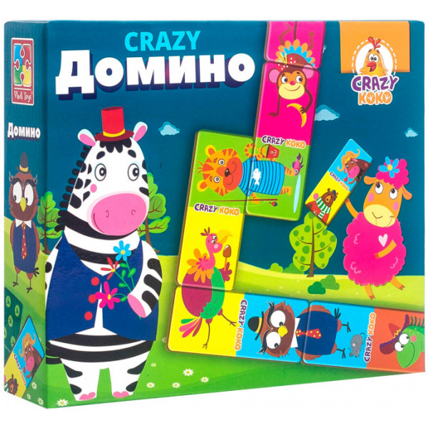 foto настільна гра класична (5-7 років) vladi toys crazy доміно рус. (vt8055-04)