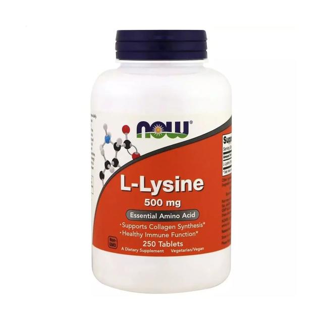 foto харчова добавка в таблетках now foods l-lysin l-лізин, 500 мг, 250 шт