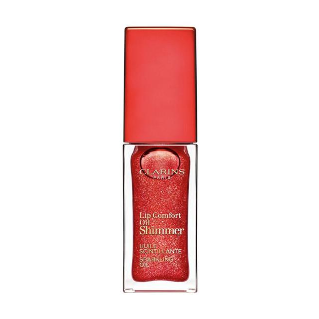 foto олія-блиск для губ clarins lip comfort oil shimmer 07 red hot, 7 мл