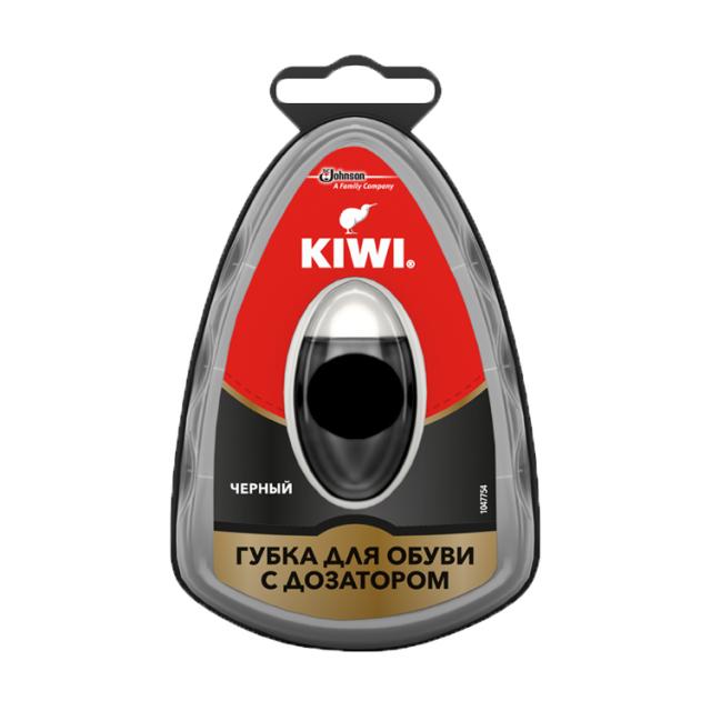 foto губка для взуття kiwi express shine з дозатором, чорна, 7 мл