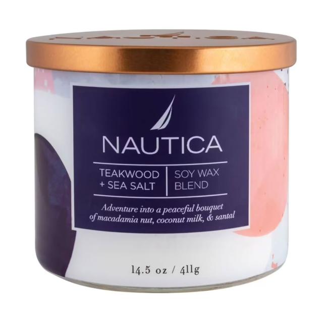 foto ароматична свічка nautica teakwood & sea salt candle тикове дерево та морська сіль, 411 г