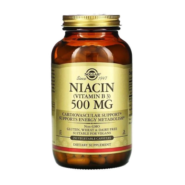 foto харчова добавка вітаміни в капсулах solgar niacin vitamin b3 500 мг, 250 шт