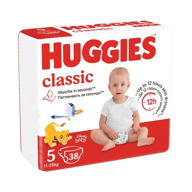 foto підгузки huggies classic розмір 5 (11-25 кг), 38 шт