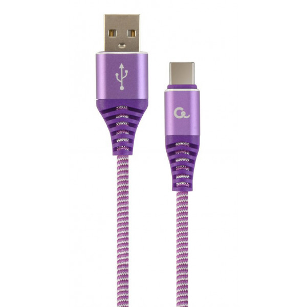 foto кабель синхронізації даних cablexpert usb 2.0 - usb type-c 2m purple/white (cc-usb2b-amcm-2m-pw)