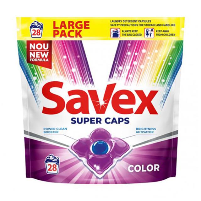 foto капсули для прання savex super caps color, 28 циклів прання, 28 шт