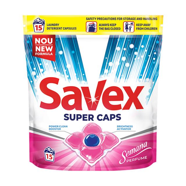 foto капсули для прання savex super caps semana perfume, 15 циклів прання, 15 шт