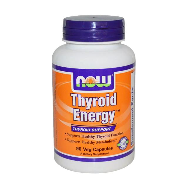 foto харчова добавка в капсулах now foods thyroid energy  комплекс для щитовидної залози, 90 шт