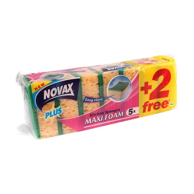 foto губки кухонні novax maxi foam plus, 7 шт