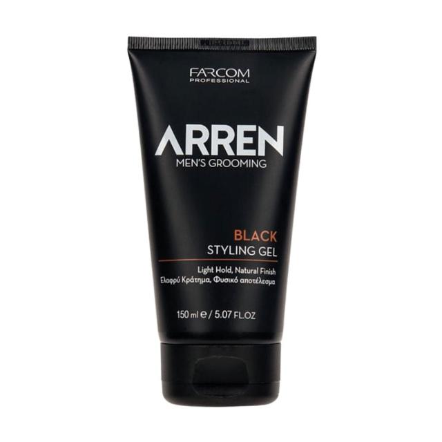 foto чоловічий гель для укладання волосся arren men’s grooming black styling gel чорний, 150 мл