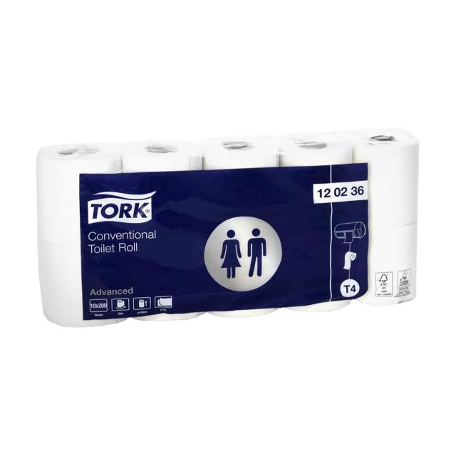 foto туалетний папір tork advance т4 2-шаровий, 22 м, 10 рулонів