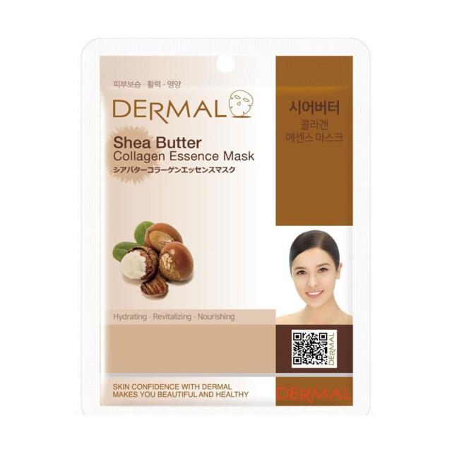 foto тканинна маска для обличчя dermal shea butter collagen essence, 23 г