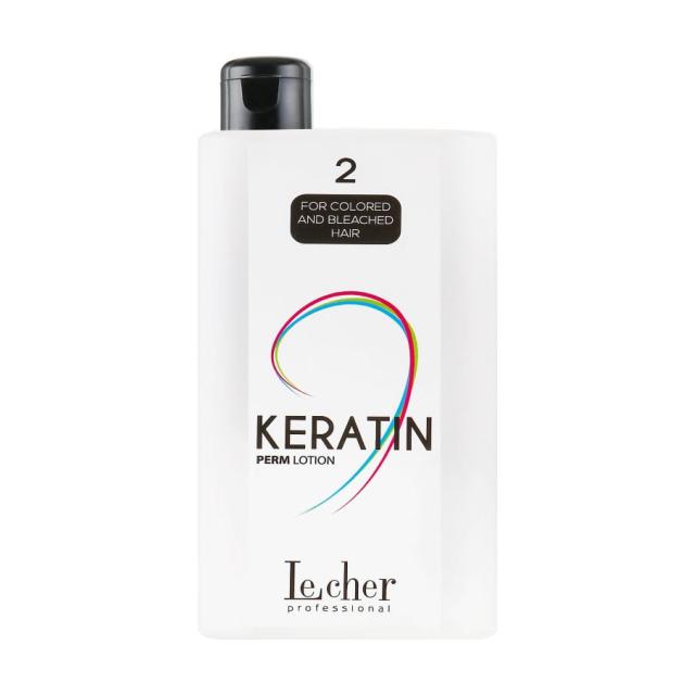 foto засіб для хімічної завивки lecher 2 keratin perm lotion для фарбованого та знебарвленого волосся, 500 мл