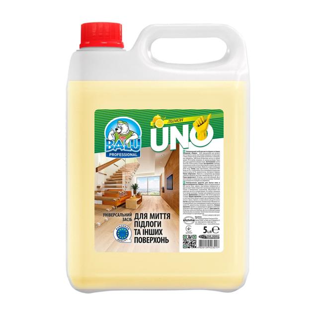 foto універсальний засіб для миття підлоги та інших поверхонь balu professional uno лимон, 5 л