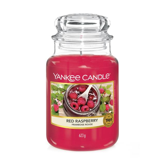foto ароматична свічка в банці yankee candle red raspberry, 623 г