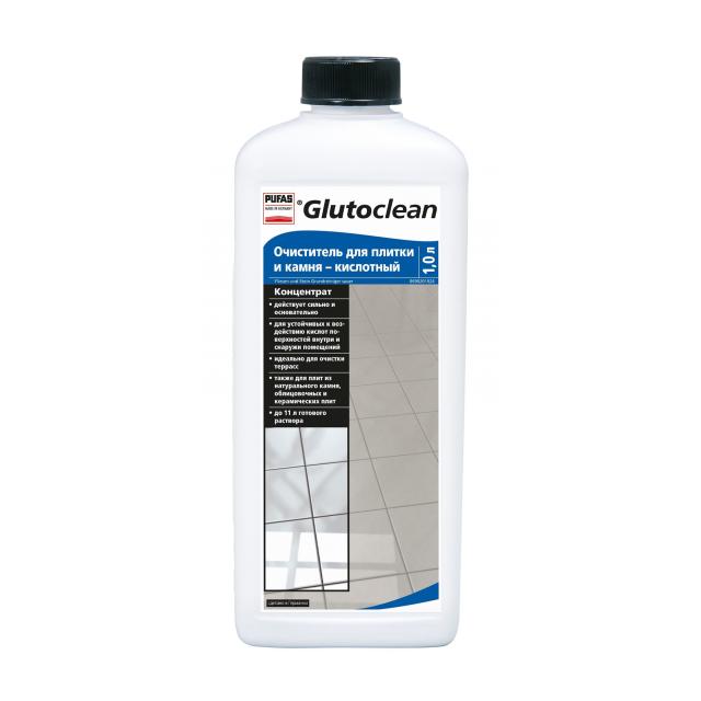 foto кислотний очищувач для плитки та каменю glutoclean, 1 л