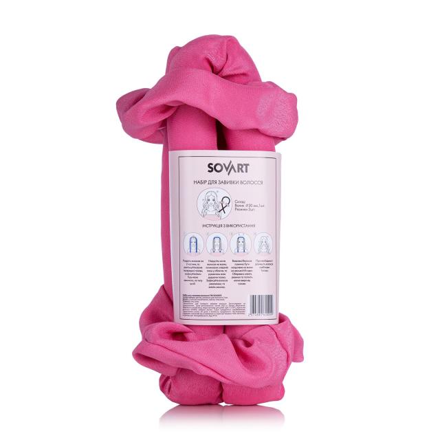 foto набір для завивки волосся sovart рожевий (валик + резинки, 2 шт)