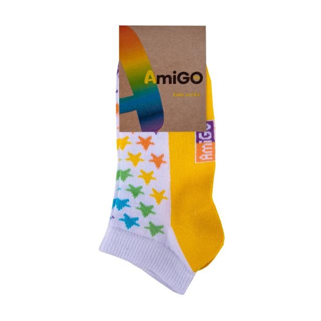 foto шкарпетки дитячі amigo укорочені, зірочки, жовті, розмір 18-20